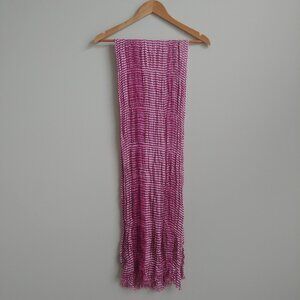 4/$20 Fraas super soft light pink and white striped crinkle scarf